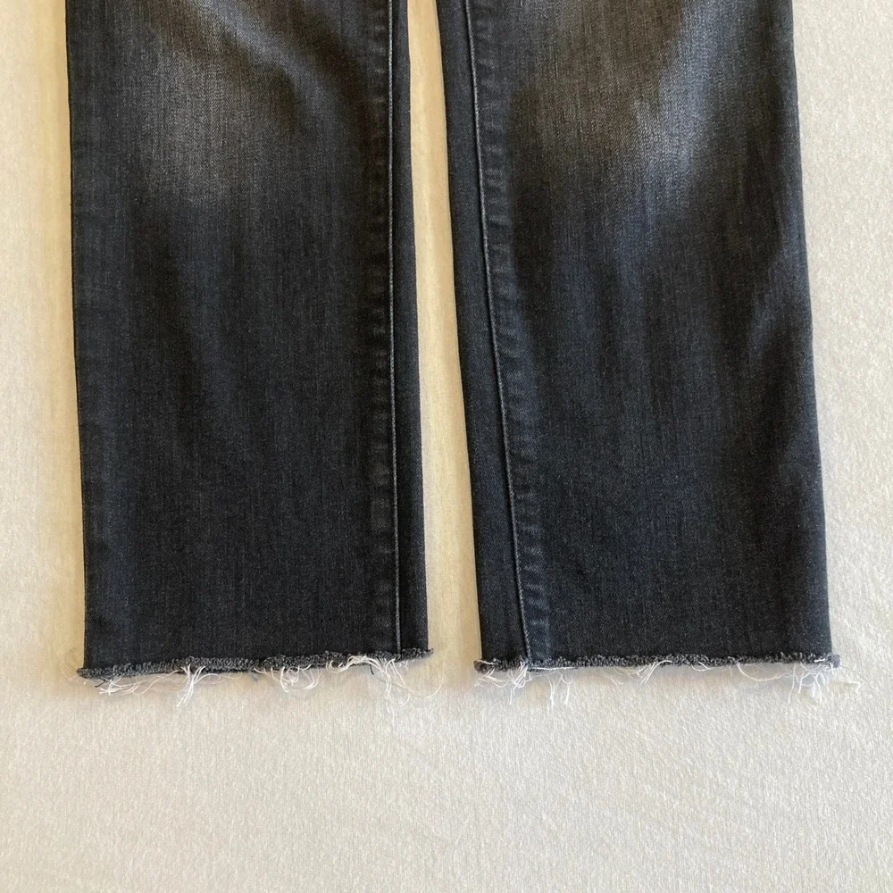 Joes Jeans Womens 28x25 Black Faded Straight Leg Raw Hem Denim 45GXJC4A5875 25